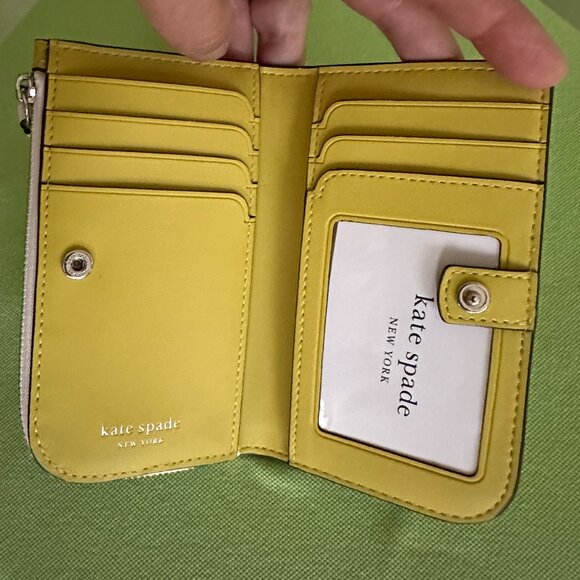 KATE SPADE PAGE TURNER SMALL BIFOLD WALLET:NWT CREAM/MULTI - Picture 9 of 12